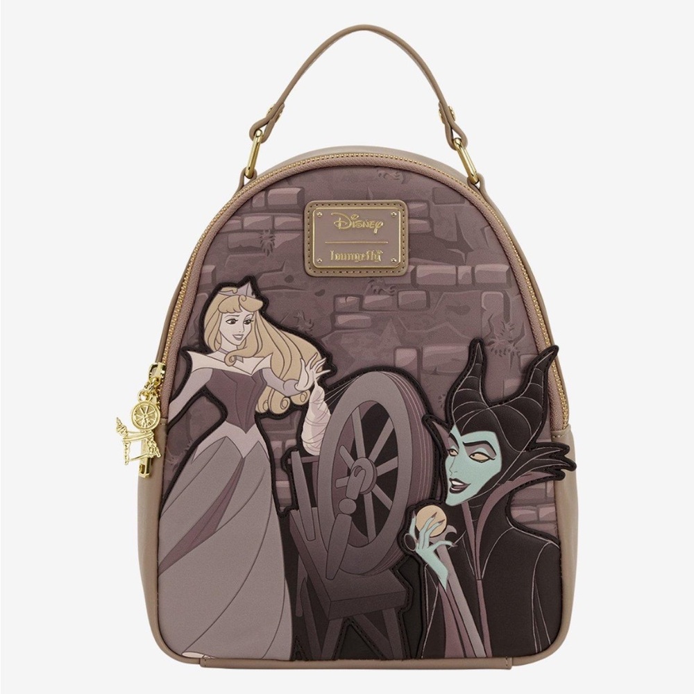 Loungefly Disney Sleeping NWT 
Beauty Aurora & Maleficent Spinning Wheel